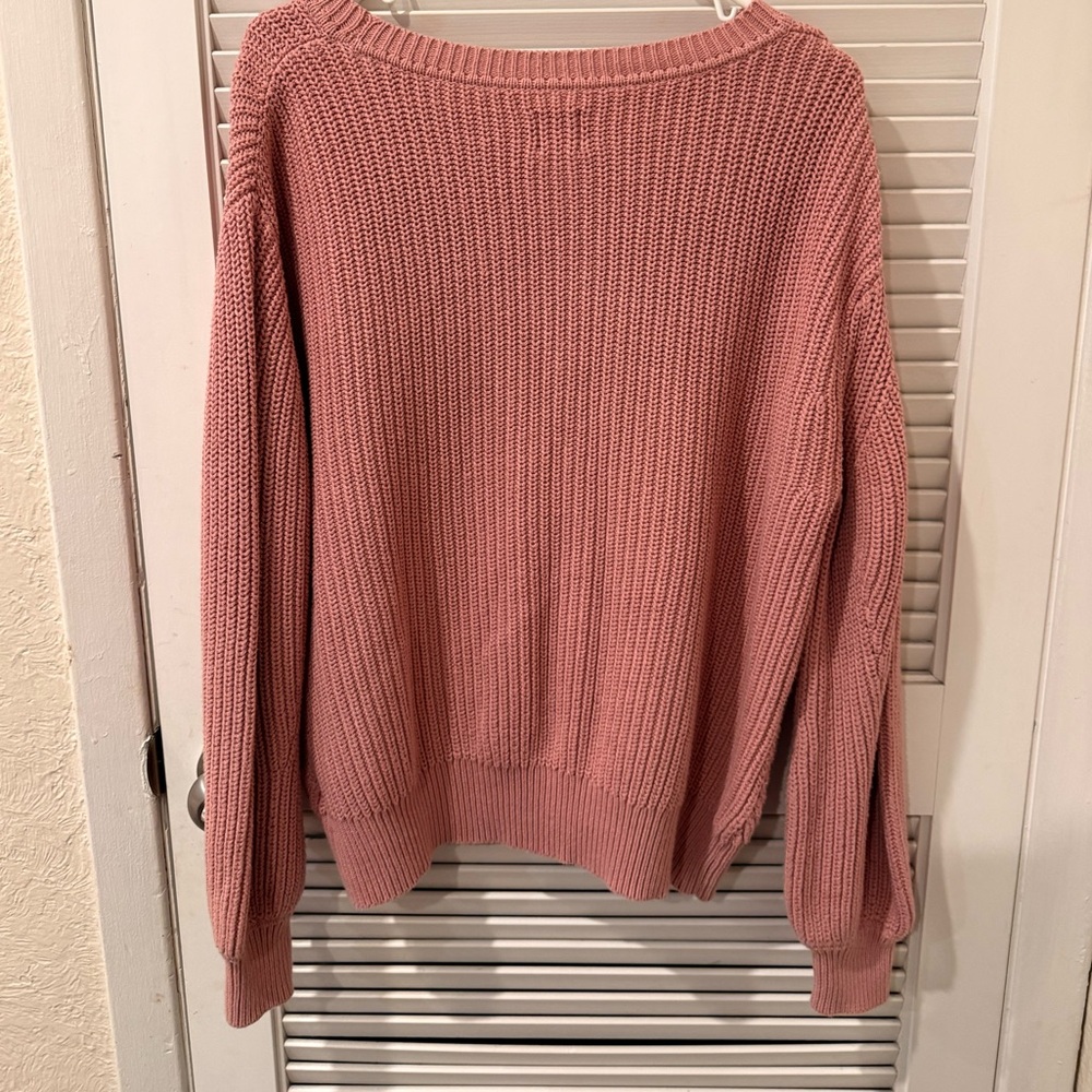 Women's Knit Sweater - Pink - Picture 3 of 3